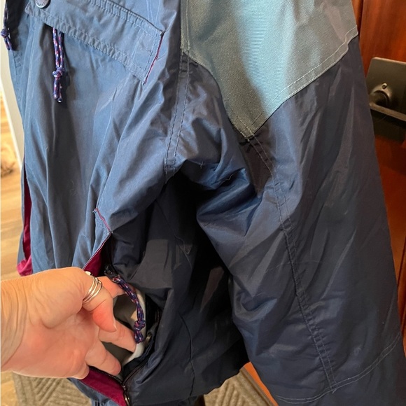 Columbia Mens L Powder Keg 3 in 1 Navy Blue Green Purple Lined Jacket Coat - Picture 2 of 16
